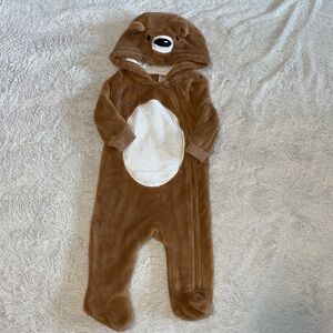 George bear fuzzy zip footie 3-6 months